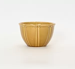 Apricot leaf yellow Curly Leaf Emboss Bowl