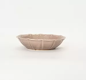 Light grey purple Curly Leaf Emboss bowl