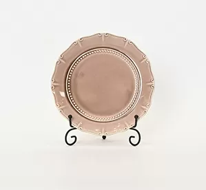 Light grey purple Curly Leaf Emboss plate