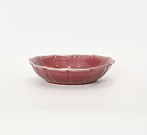 Dark plum purple Curly Leaf Emboss Plate