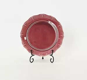 Dark plum purple Curly Leaf Emboss Plate