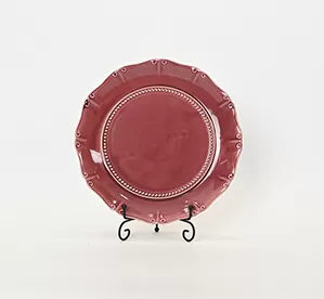 Dark plum purple Curly Leaf Emboss Plate