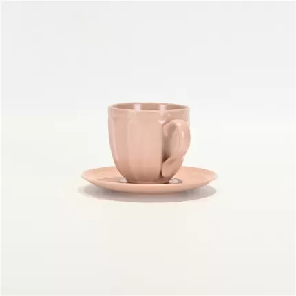 Pearl Embossed Cup And Saucer - Cream