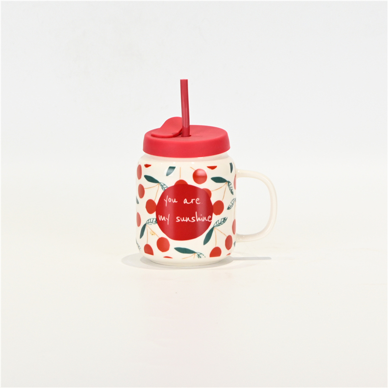 Cherry Letter Straw Cup