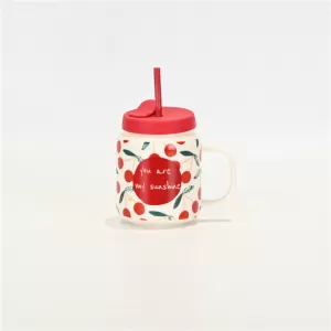 Cherry Letter Straw Cup