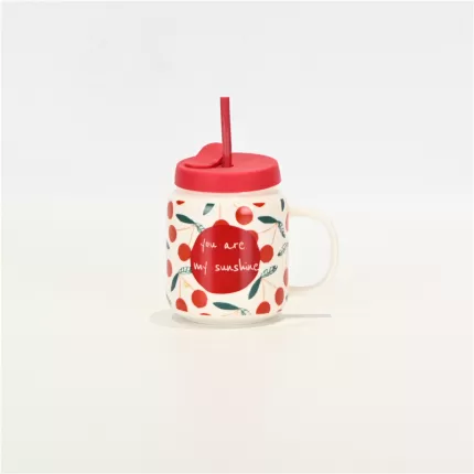 Cherry Letter Straw Cup