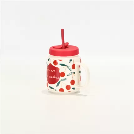 Cherry Letter Straw Cup