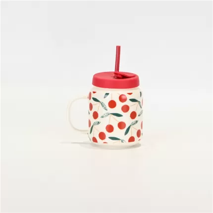 Cherry Letter Straw Cup