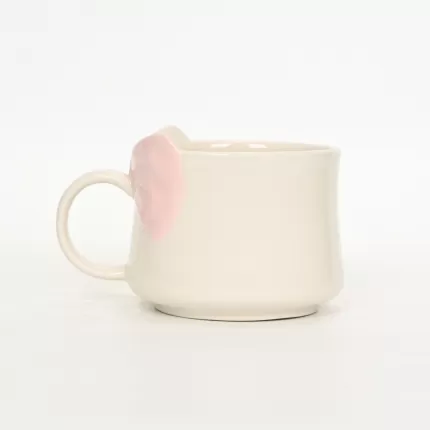 Bow Mug-cream pink