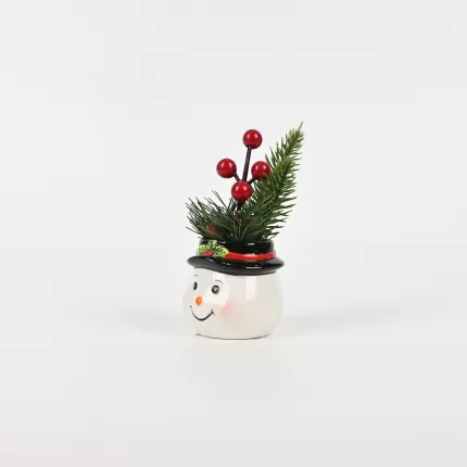 Christmas Snowman Plant Ornament
