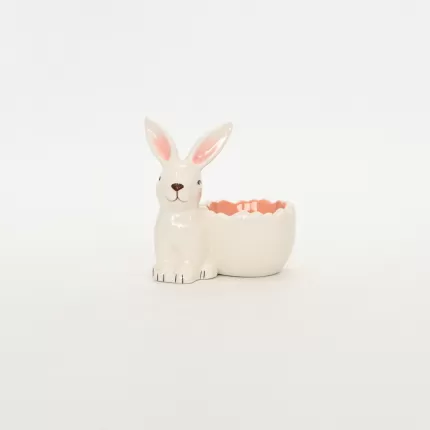 Bunny Egg Cup-orange pink