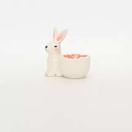 Bunny Egg Cup-orange pink