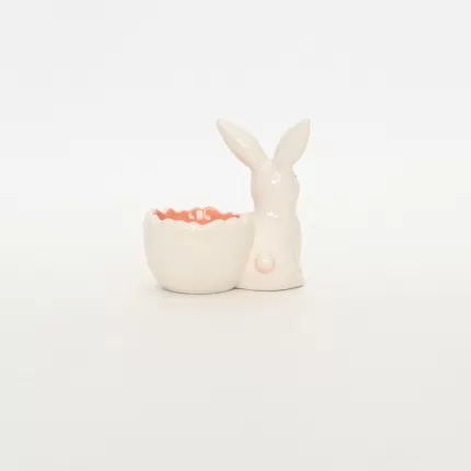 Bunny Egg Cup-orange pink