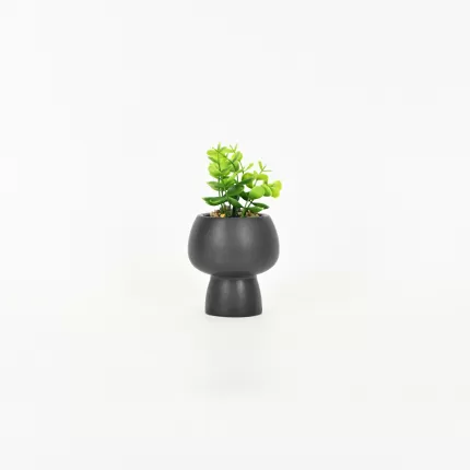 Tall Mushroom Plant Pot-black