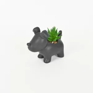 Little Dog Succulent Ornament-black