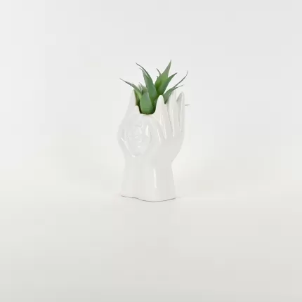 Abstract Figures  Succulent Ornament-white