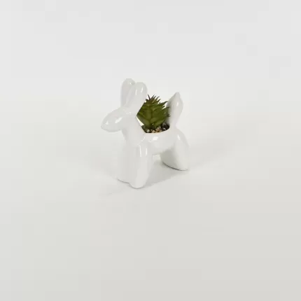 Balloon Dog Succulent Ornament-white