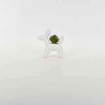 Balloon Dog Succulent Ornament-white