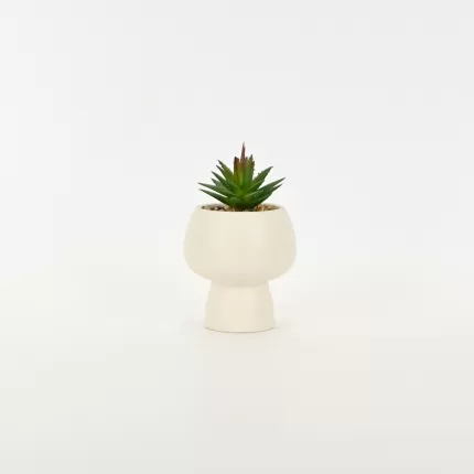 Tall Mushroom Plant Pot-white