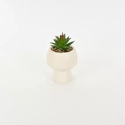 Tall Mushroom Plant Pot-white