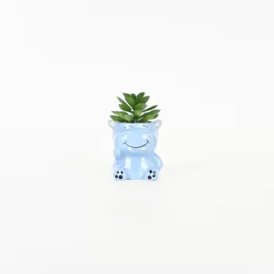 Hippopotamus Succulent Ornament-sky blue
