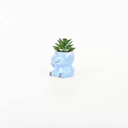 Hippopotamus Succulent Ornament-sky blue