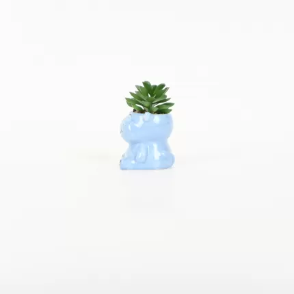 Hippopotamus Succulent Ornament-sky blue