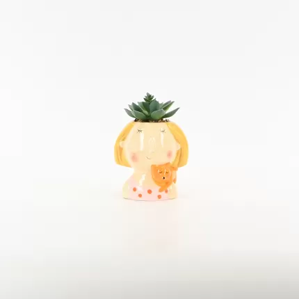 Cute Girl Succulent Ornament