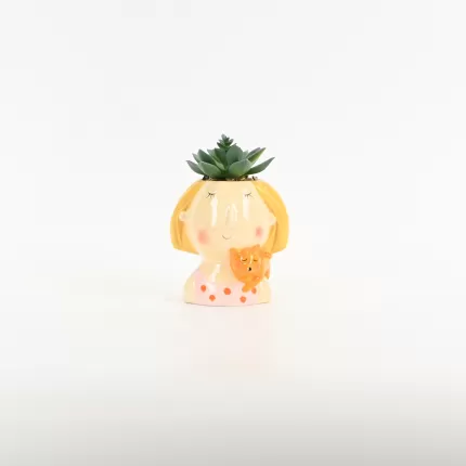 Cute Girl Succulent Ornament