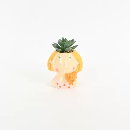 Cute Girl Succulent Ornament
