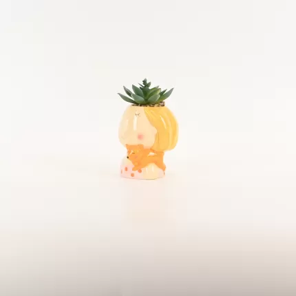 Cute Girl Succulent Ornament
