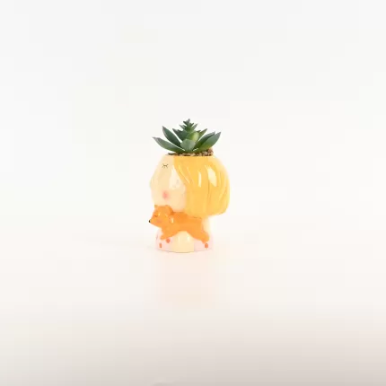 Cute Girl Succulent Ornament