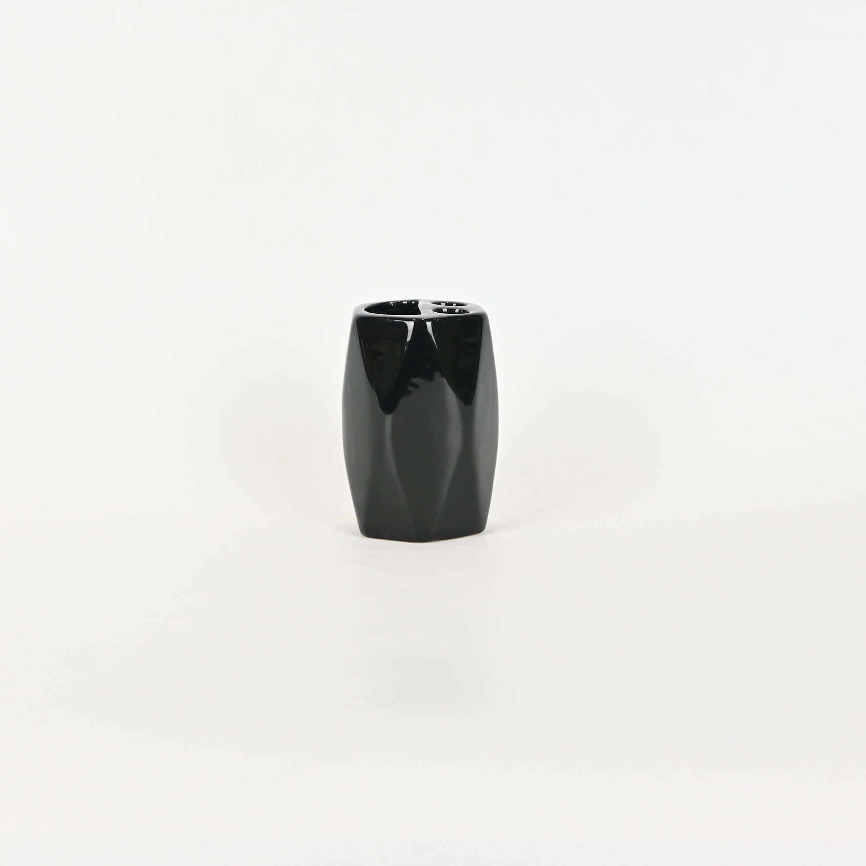 Geometric Embossed Toothbrush Holder-black