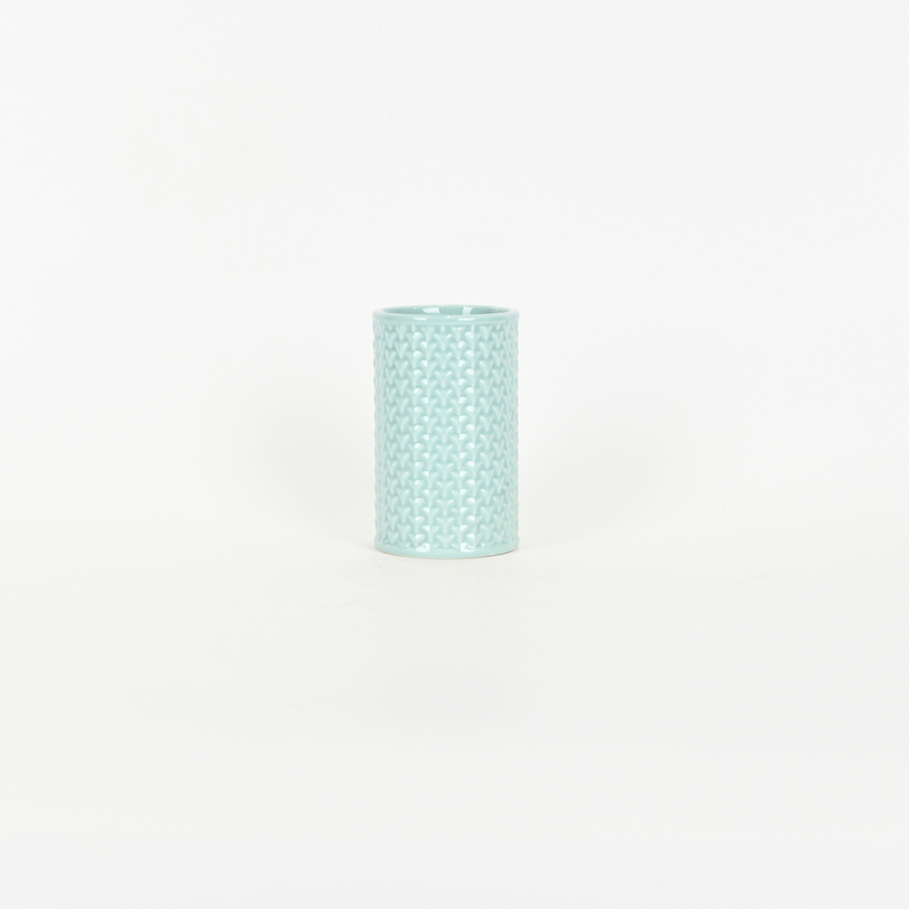 Geometric Embossed Mouthwash Cup-sky blue