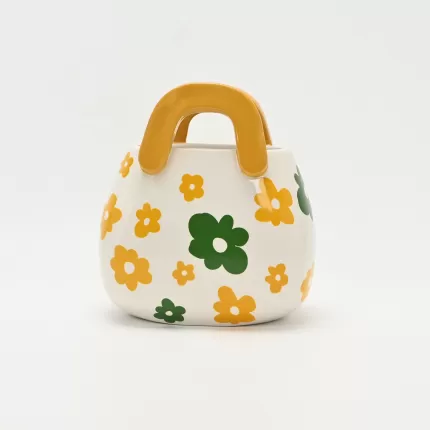 Flower Handle Vase-yellow&green