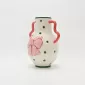 Polka Dot Bow Handle Vase-pink&green