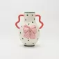 Polka Dot Bow Handle Vase-pink&green