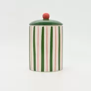 Vertical Stripe Jar-red&green