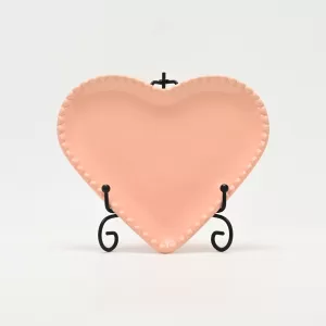 Heart Embossed Plate-cream pink