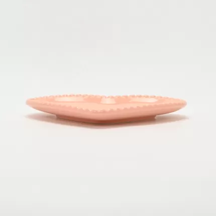 Heart Embossed Plate-cream pink