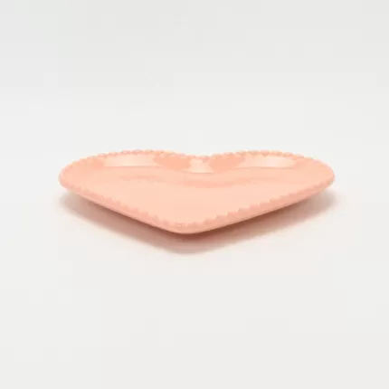 Heart Embossed Plate-cream pink