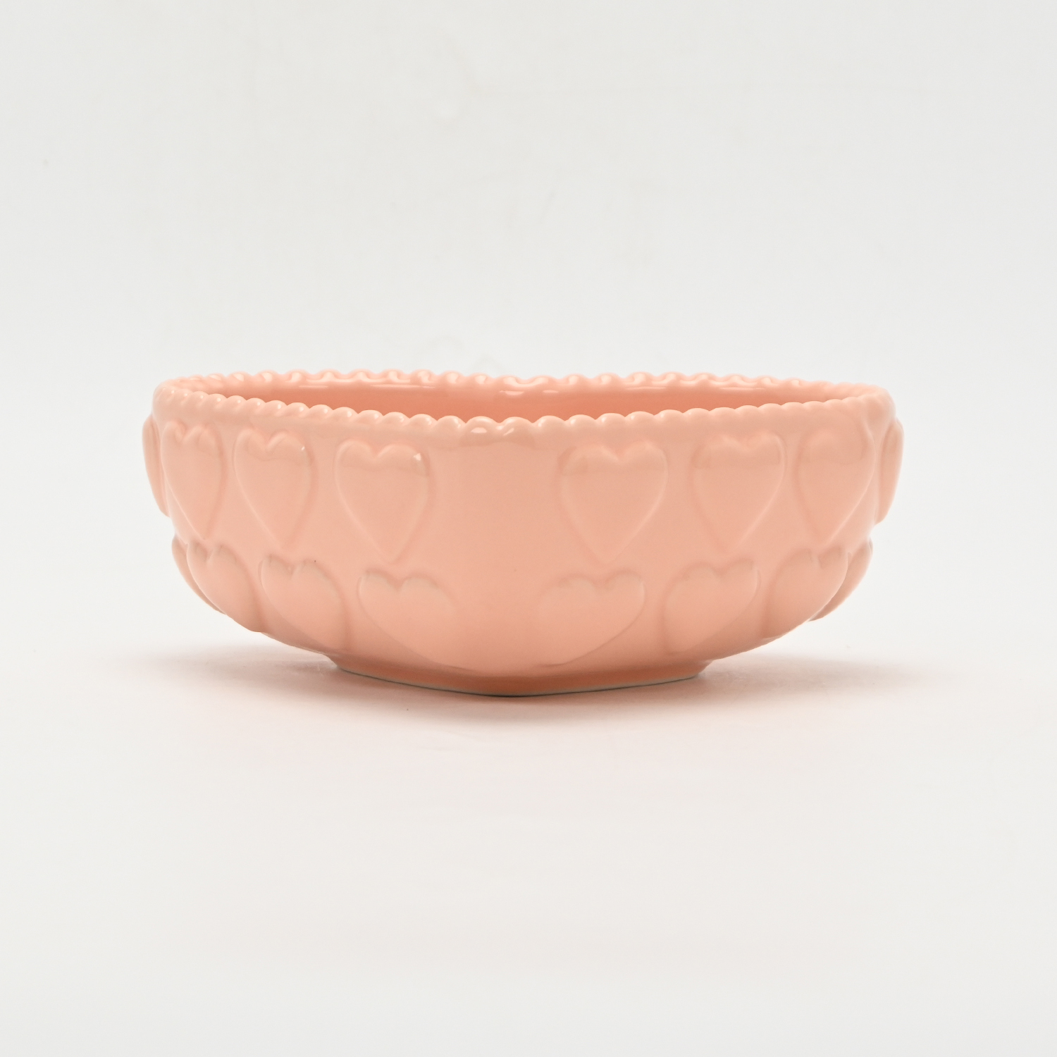 Heart Embossed Bowl-cream pink