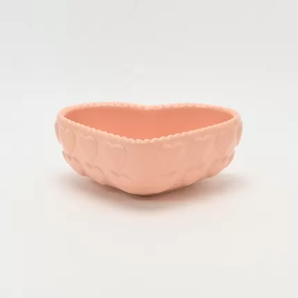 Heart Embossed Bowl-cream pink