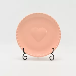 Heart Embossed Plate-cream pink