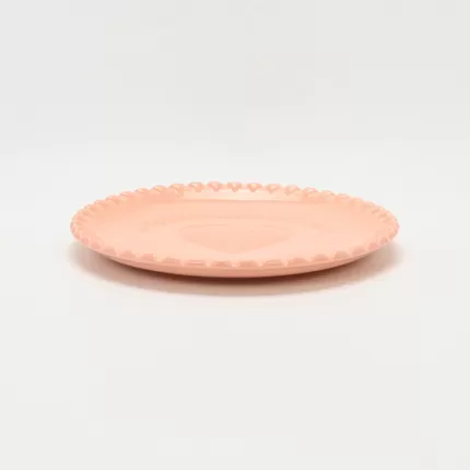 Heart Embossed Plate-cream pink