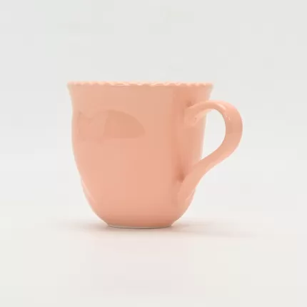 Heart Embossed Mug-cream pink