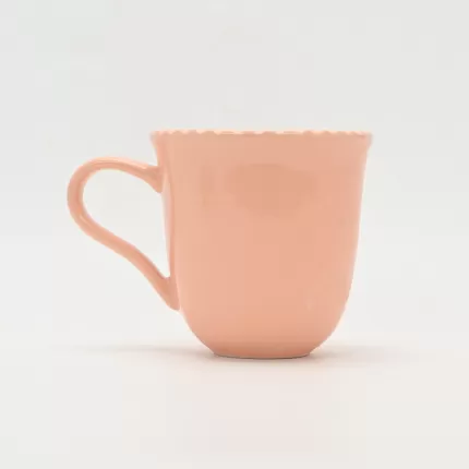 Heart Embossed Mug-cream pink