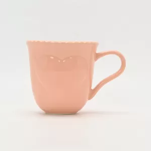 Heart Embossed Mug-cream pink