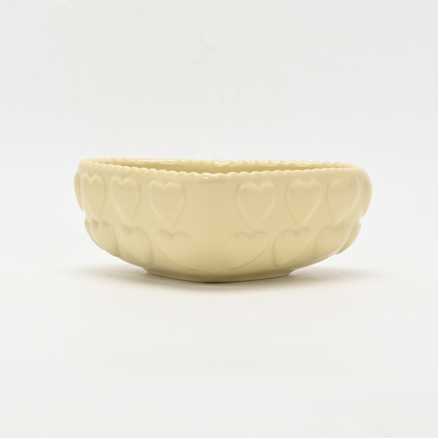 Heart Embossed Bowl-cream yellow