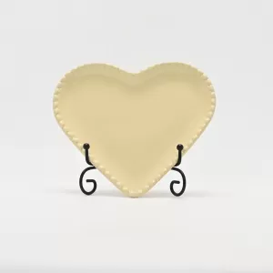 Heart Embossed Plate-cream yellow